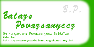 balazs povazsanyecz business card